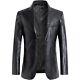 Authentic Luxury New Men's Black Leather Blazer Real Soft Lambskin Coat Blazer