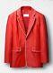 Authentic Luxury New Men's Red Leather Blazer Pure Lambskin 2 Button Coat