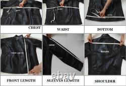 Black Leather Blazer Men Pure Lambskin Coat Jacket 2 Button Jacket