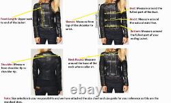 Black Leather Jacket Women Pure Lambskin Peplum Jacket Size S M L XL Custom- 028