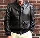 Cooper Usa-made Brown Goatskin Leather Usn Bomber Jacket Size 46 Regular