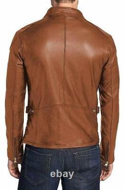 Design NEW Men's Leather Jacket Genuine Lambskin Handmade Slim Fit StylishJacket