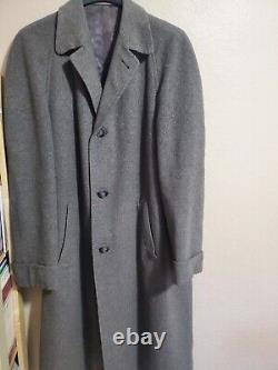 HART SCHAFFNER MARX Vintage Long Wool Coat Overcoat 44L L USA MADE MINT STUNNING