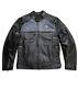 Harley Davidson Men's Votary Black & Grey Genuine Cowhide Biker Leather Jacket