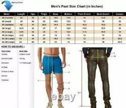 High Quality Genuine Green Leather Lambskin Pant's Men Track Stylish Wear Jeans