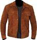 Jacket Designer Handmade Suede Brown Stylish Party Lambskin Genuine Men Leather