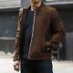 Men Brown Racer Leather Jacket Pure Suede Motorcycle Size Xs S M L Xl Xxl 083