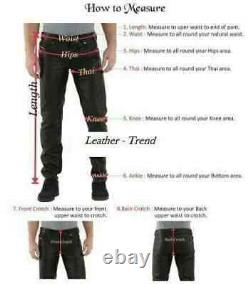 Men's Genuine Lambskin Leather Black Handmade Pants Trouser Biker Formal Pant
