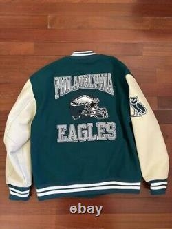 Men's Midnight Eagles Jacket Varsity Jacket Wool Jacket with Leather Sleeves