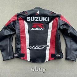 Men's Suzuki Rocket Black Motorbike Motogp Motorcycle Cowhide Leather Jacket