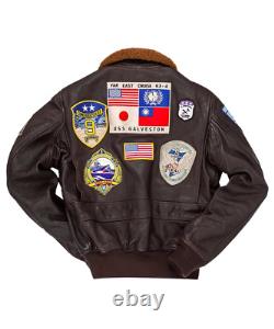 Men's Top Gun Tom Cruise Maverick Jacket Real Leather Bomber G1 Pilot Jacket