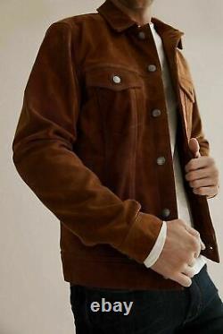 Men suede leather shirt jacket designer new suede men leather jacket shirt #10