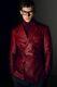New Arrival Men's Real Authentic Lambskin Leather Blazer Red Fashion Style Coat