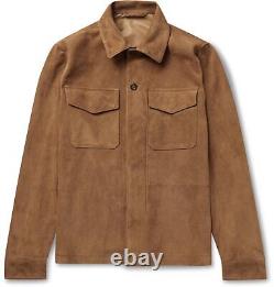 New Men lambskin shirt designer genuine suede real leather jacket shirt #121
