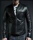 New Men's Genuine Lambskin Leather Jacket Black Slim Fit Biker Motorcycle Jacket
