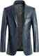 New Men's Genuine Lambskin Pure Real Leather Blazer Coat Two Button Soft Jacket