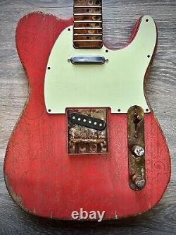 Pistols Crown Barncaster Tele GUITAR BODY ONLY PARTCASTER USA MADE Red paisley