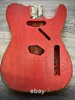 Pistols Crown Barncaster Tele GUITAR BODY ONLY PARTCASTER USA MADE Red paisley