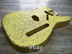 Pistols Crown Barncaster Tele GUITAR BODY ONLY PARTCASTER USA MADE Yellow Paisle