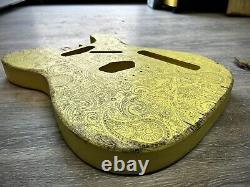 Pistols Crown Barncaster Tele GUITAR BODY ONLY PARTCASTER USA MADE Yellow Paisle