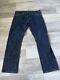 Ralph Lauren Mens Rrl Japanese Selvedge Denim Jeans Slim Fit 34x32 Usa Made Dark