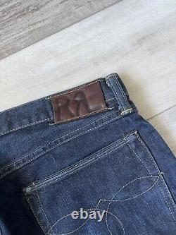 Ralph Lauren Mens RRL Japanese Selvedge Denim Jeans Slim Fit 34x32 USA Made Dark