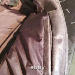Schott Nyc NEWT antiqued anthracite Racer Leather Jacket made in USA Rare sz MED