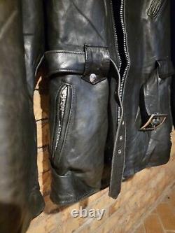 Schott Perfecto Black Leather Motorcycle Jacket Size 42 Made in USA Zip USA Made