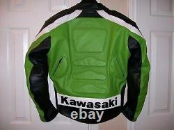 Unisex Kawasaki Motorbike Racing Motorcycle Riding Biker Cowhide Leather Jacket
