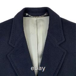 VTG 40 R Neiman Marcus Navy 100 % Dhalishan Cashmere Over Coat Made USA