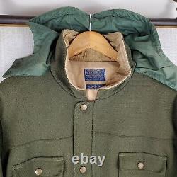 VTG PENDLETON USA Size Large Mens 100% Virgin Wool OD Green Hunting Field Jacket