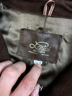 Vintage Leather USA Made Fringed Men's Cowboy Western Brown Jacket Size L