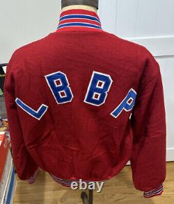 Vintage Long Beach Beach Patrol Maple Athletic Sportswear Wool Varsity Jacket Lg