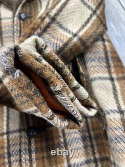 Vintage Men's Coat Wool Plaid Car Jacket Large JC Penney Towncraft L28 P21