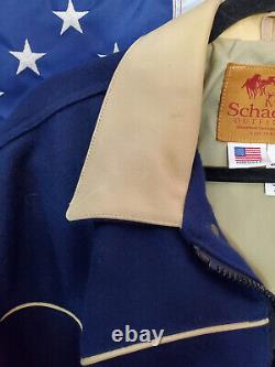 Vintage Schaefer Outfitter Western Jacket Wool & Leather Men's Large USA Made