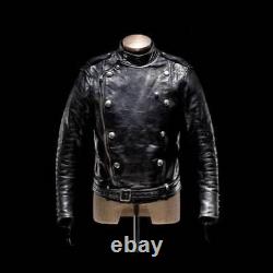 Vintage Zone Style Black Real Leather Jacket Men, Everyday Streetwear Genuine Me