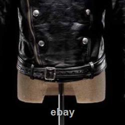 Vintage Zone Style Black Real Leather Jacket Men, Everyday Streetwear Genuine Me
