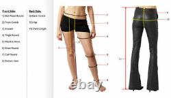 Women's Black Stylish Modern Slim Fit Pant Skinny High Waist Leather Trousers