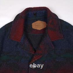Woolrich Vintage Wool Coat Mens Aztec Multi Color Medium Blazer Pockets USA Made