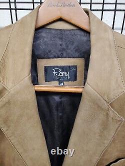 Blazer en cuir Remy pour homme, taille 48R, vintage, fabriqué aux USA, comme neuf