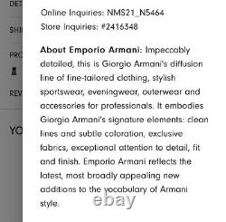 Costume Emporio Armani UE-USA 60 Fabriqué où ? Noir neuf