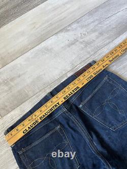 Jean en denim selvedge japonais Ralph Lauren pour homme, coupe slim, fabriqué aux États-Unis, foncé, taille 34x32.