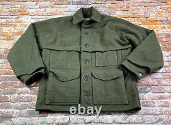 Manteau Filson Mackinaw Cruiser pour hommes à boutons, taille 38, vert, en laine vierge, fabriqué aux États-Unis