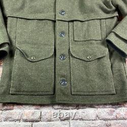 Manteau Filson Mackinaw Cruiser pour hommes à boutons, taille 38, vert, en laine vierge, fabriqué aux États-Unis