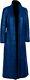 Manteau Long En Cuir Bleu Pour Homme 100% Cuir Véritable - Trench-coat Plein Longueur