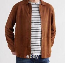 Nouvelle veste chemise en cuir suédé pour hommes Véritable veste en cuir doux pour hommes #134
