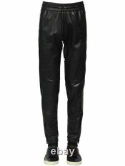 Pantalon en cuir noir à la taille haute pour femmes, ajusté et moderne