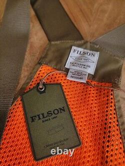Sac de chasse en maille Filson NWT Taille régulière Marron foncé/Orange vif Fabriqué aux États-Unis