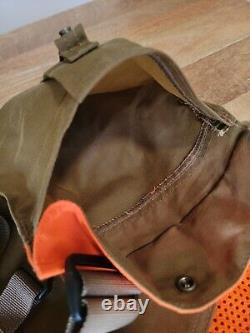 Sac de chasse en maille Filson NWT Taille régulière Marron foncé/Orange vif Fabriqué aux États-Unis