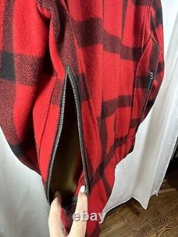 Veste Mackinaw à carreaux rouges en laine épaisse à 100% de la marque Carters NH, taille L/XL, fabriquée aux États-Unis dans les années 1960
